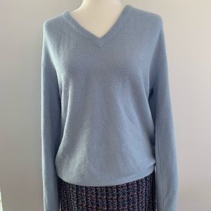 christian dior blue v-neck sweater